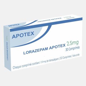 Lorazepam 2.5mg 30 Comprimés
